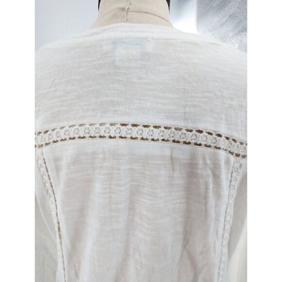 Sundance Women White Embroidered Cotton Blouse Size Medium - Picture 10 of 15